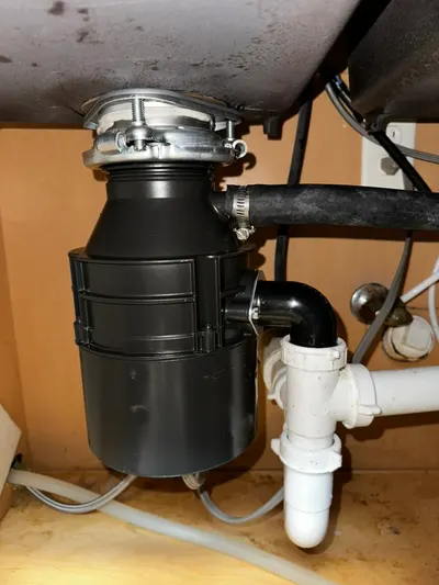 New garbage disposal during garbage disposal work.