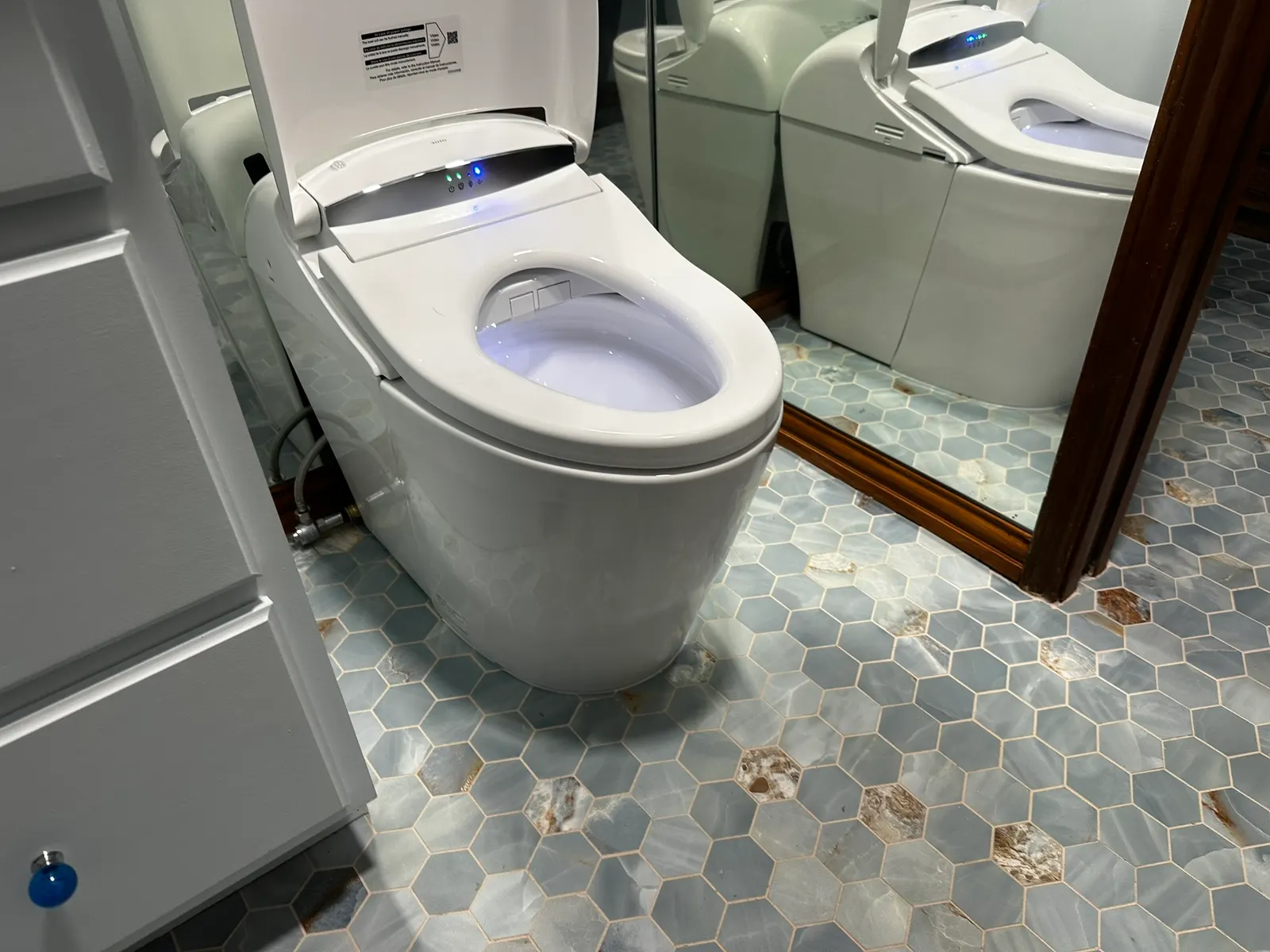 Install new bidet during a fixture installation.