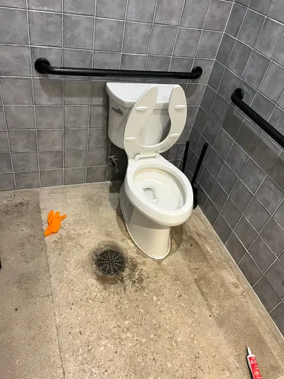 Install new toilet during a fixture installation.