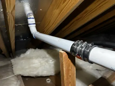 Vent pipe installation on a residential plumbing job.