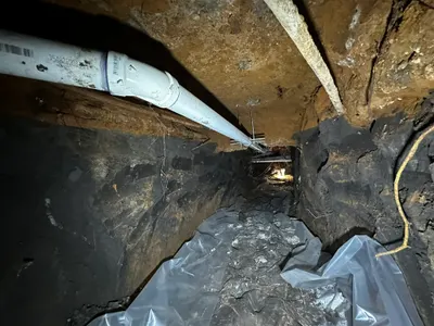New sewer lines under slab during sewer line work.
