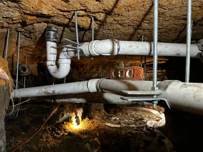 Replace sewer lines under house during sewer line work.