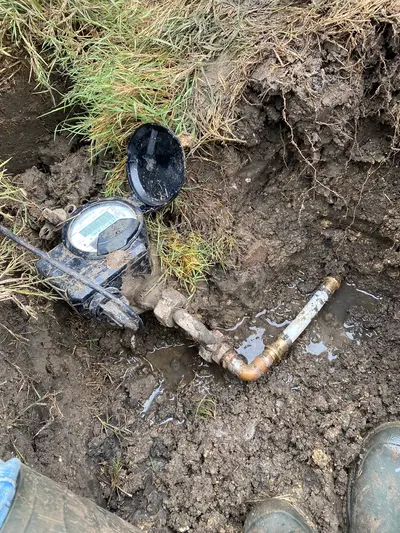 Replace supply from water meter during a water line repair.