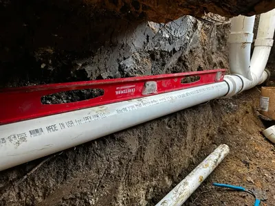 Verify pipe installation during a whole-house repipe.